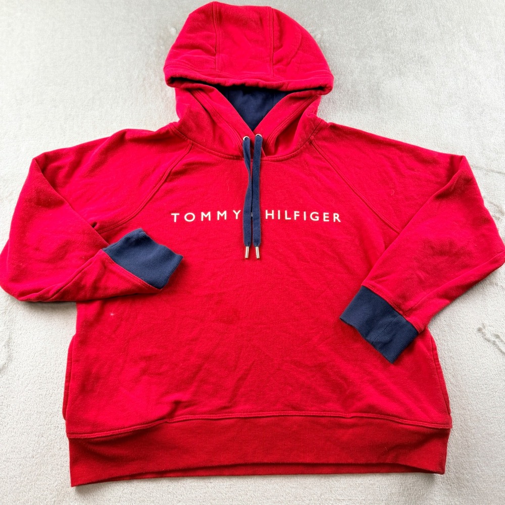 Tommy Hilfiger Sport Men's XL Red Pullover Hoodie Long Sleeve Casual